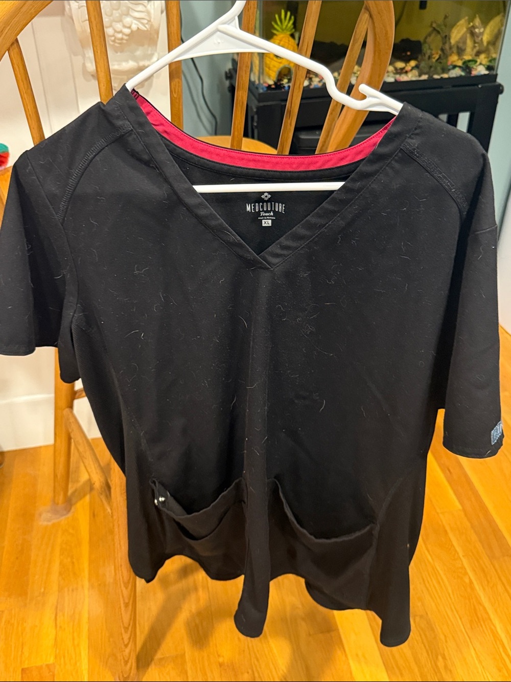 Med Couture Black scrub top size XL